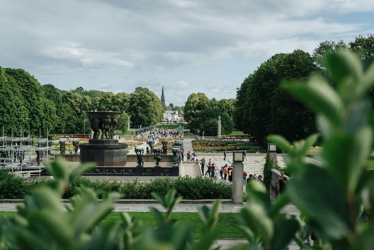 Vista del parque Vigeland en Oslo